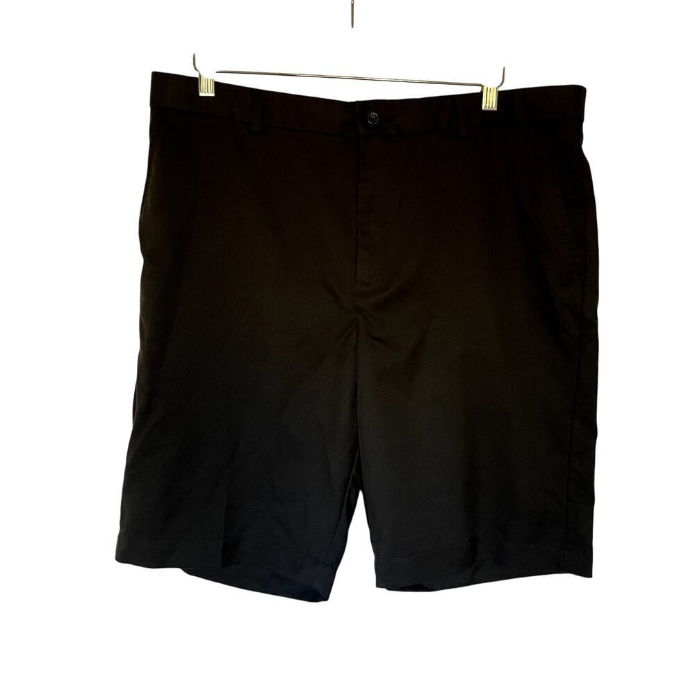 Greg Norman flat front black shorts pockets men's golfing size 38 casual pants